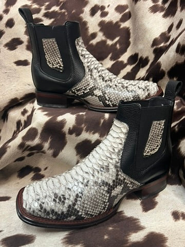 Los Altos Natural Python Leather Ankle Boot Style 82BV5749