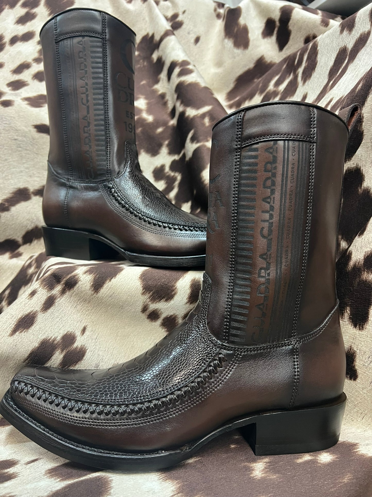 Cuadra Brown Ostrich Foot Leather Boot Style CU631