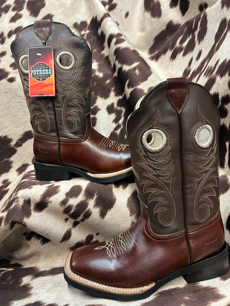 Potrero Pull Up Brown Leather Ankle Boot Vintage Style 300