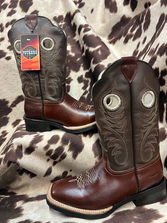 Potrero Pull Up Brown Leather Ankle Boot Vintage Style 300