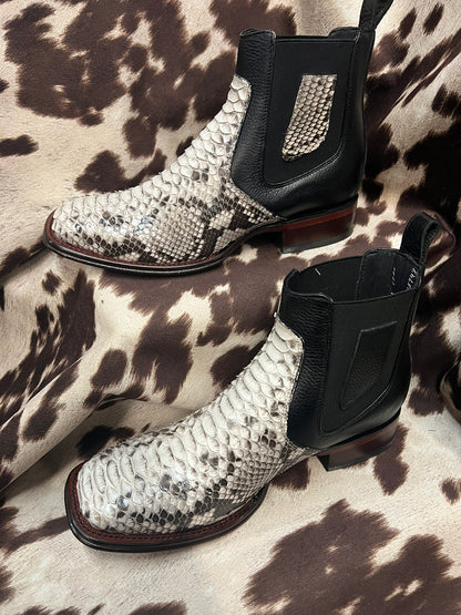 Los Altos Natural Python Leather Ankle Boot Style 82BV5749