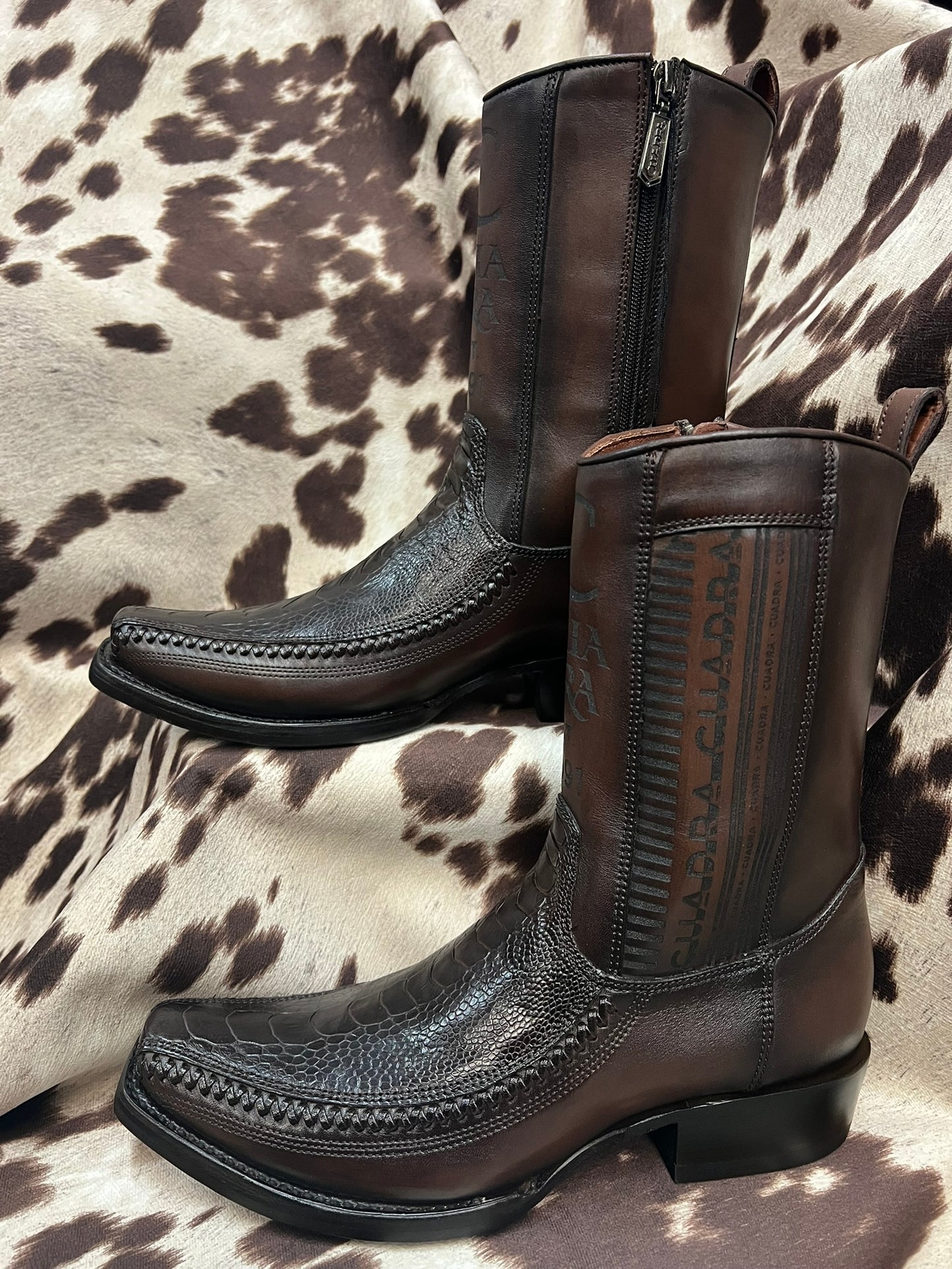 Cuadra Brown Ostrich Foot Leather Boot Style CU631