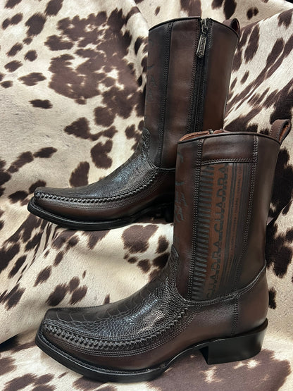 Cuadra Brown Ostrich Foot Leather Boot Style CU631