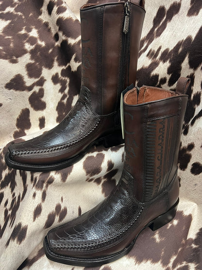 Cuadra Brown Ostrich Foot Leather Boot Style CU631