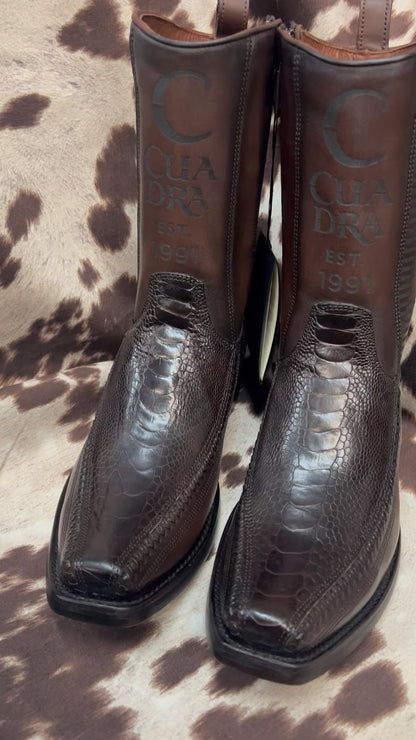 Cuadra Brown Ostrich Foot Leather Boot Style CU631