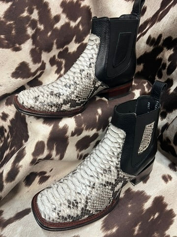 Los Altos Natural Python Leather Ankle Boot Style 82BV5749