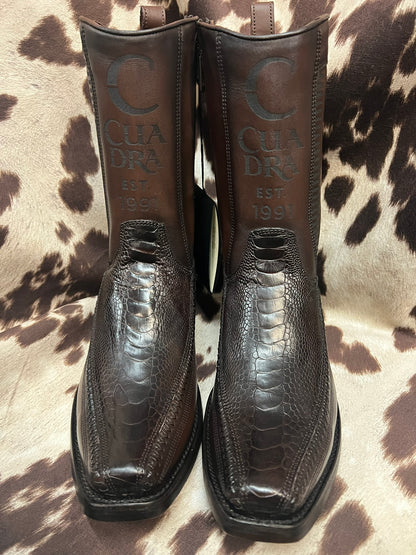 Cuadra Brown Ostrich Foot Leather Boot Style CU631