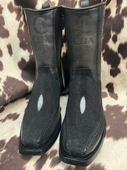 Cuadra Black Stingray Leather Boot Style CU783