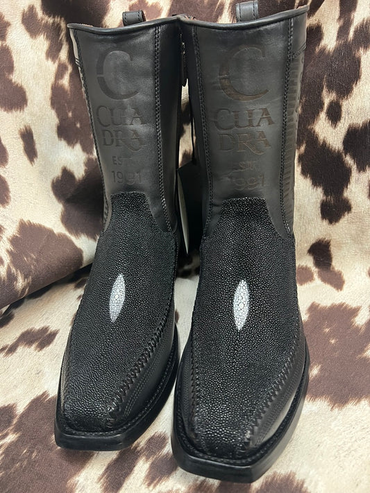 Cuadra Black Stingray Leather Boot Style CU783
