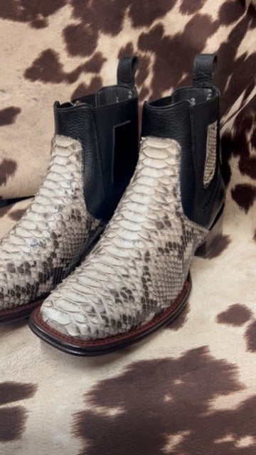 Los Altos Natural Python Leather Ankle Boot Style 82BV5749