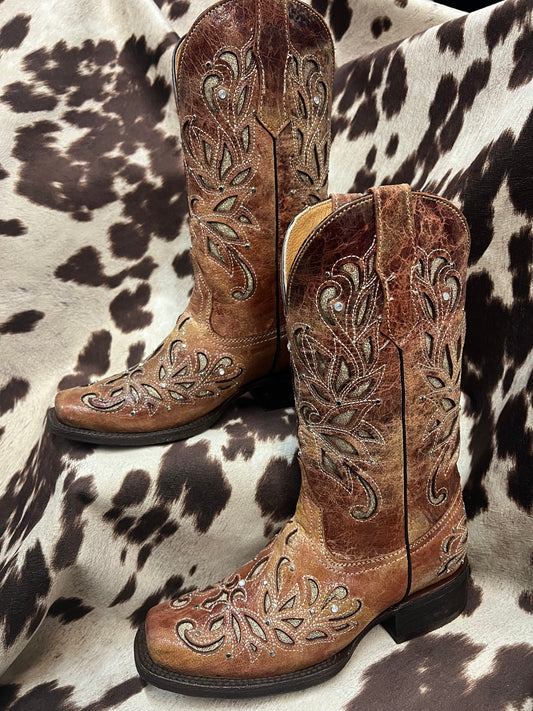 Tradicion Karina Western Boot Crack Shedron Leather