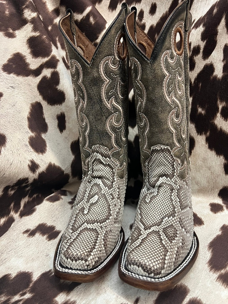 Circle G Natural Python Leather Boot Handcrafted Embroidery L8003