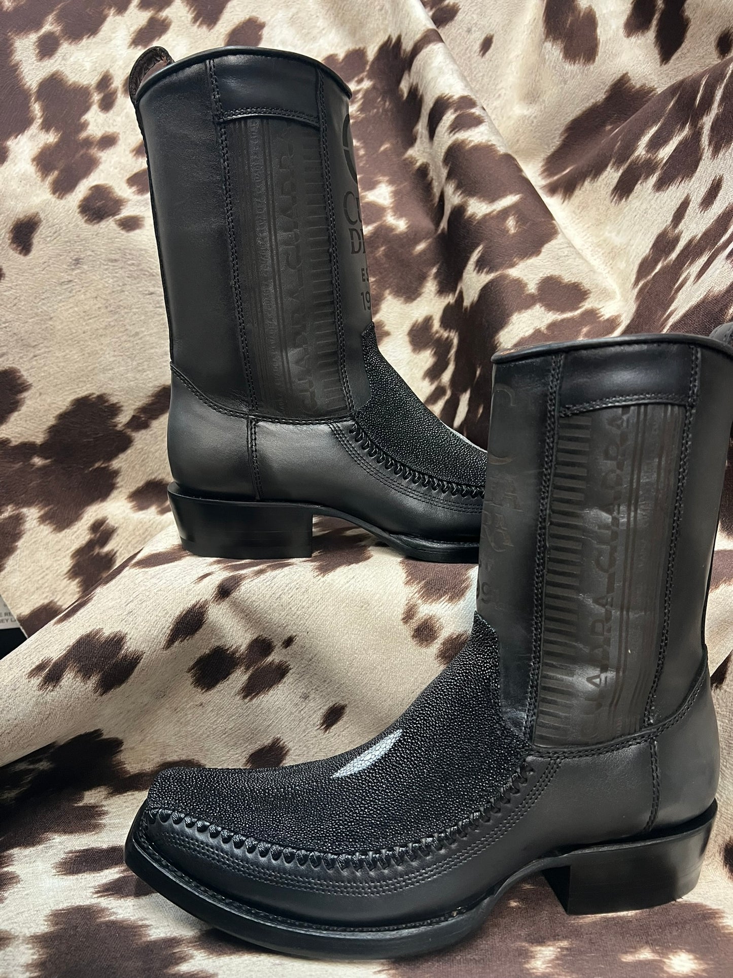 Cuadra Black Stingray Leather Boot Style CU783