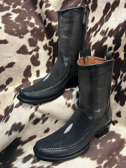 Cuadra Black Stingray Leather Boot Style CU783