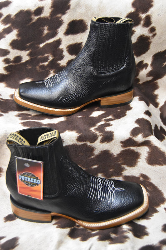 Potrero Black Floter Leather Ankle Boot Style 2017