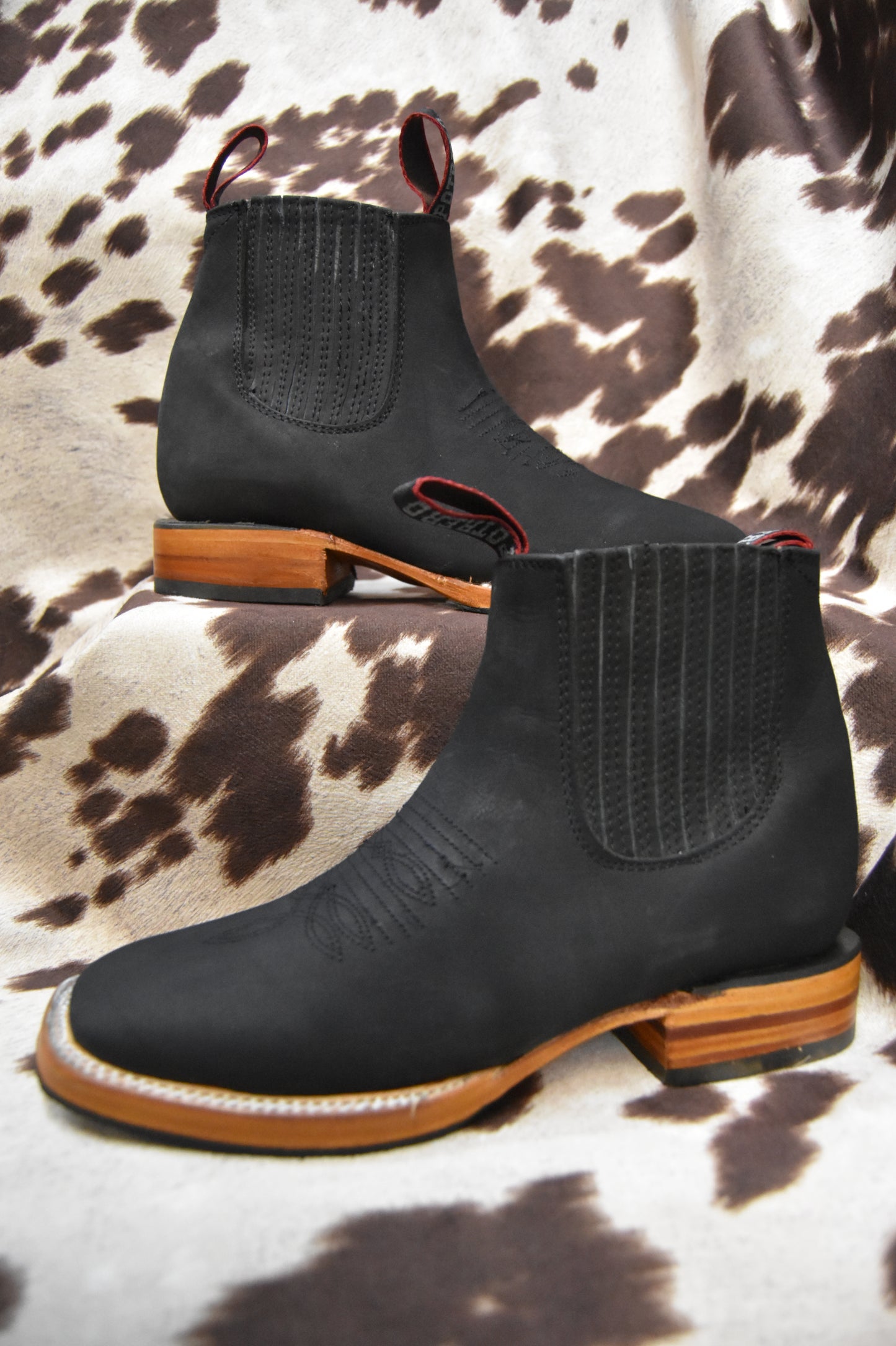 Potrero Black Nubuck Leather Ankle Boot Style 395