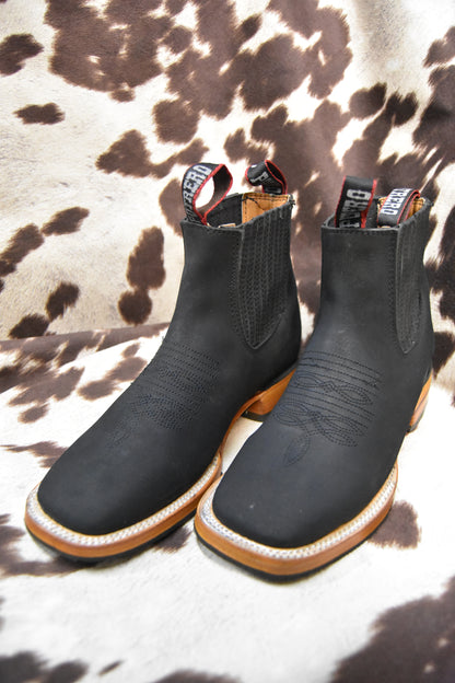 Potrero Black Nubuck Leather Ankle Boot Style 395