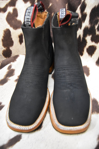 Potrero Black Nubuck Leather Ankle Boot Style 395