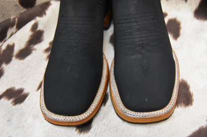Potrero Black Nubuck Leather Ankle Boot Style 395