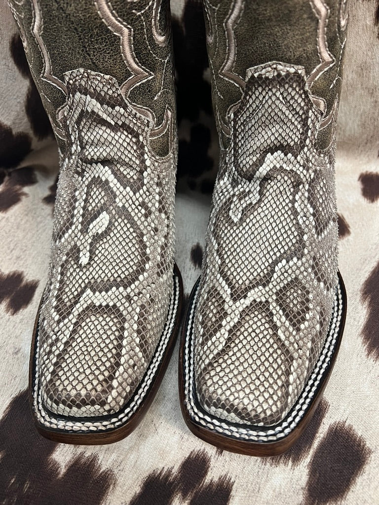 Circle G Natural Python Leather Boot Handcrafted Embroidery L8003